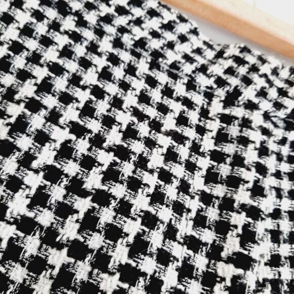 AUTRES FILLES / Houndstooth Slim Leg Ankle Crop Trousers B&W Houndstooth Sz M - Picture 7 of 15